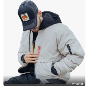 RawGear men’s bomber jacket Size Medium color stone NWT